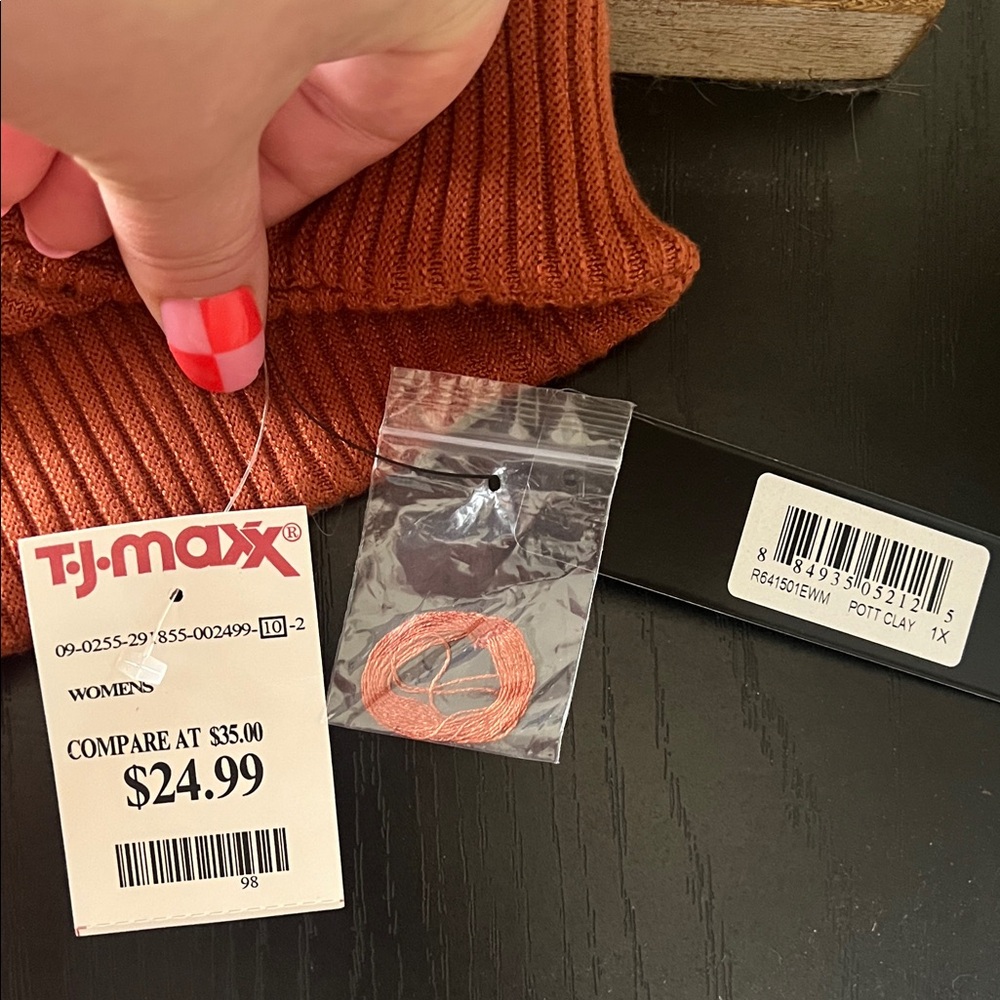 Cyrus Women's Cowl Neck Sweater in Deep Rust - Picture 3 of 3